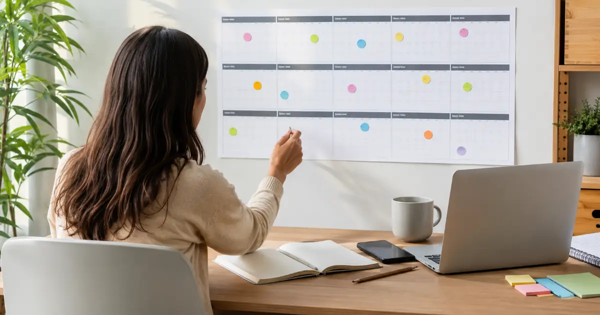 Calendario anual de Colombia con los días festivos marcados
